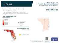 FL Congressional District 22 Heart Disease and Federally Qualified Health Centers Map 118th Congress