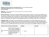 Marketing and Recruitment for the National DPP National Diabetes Prevention Program Mens Promotional Materials