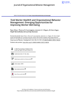 Total Worker Health and Organizational Behavior Management Emerging Opportunities for Improving Worker WellBeing