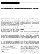 Saliva Biomonitoring of Atrazine Exposure Among Herbicide Applicators
