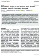 Metabolomics analysis of posttraumatic stress disorder symptoms in World Trade Center responders