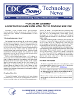 Technology News 497 You Are My Sunshine  A New Video Release from NIOSH on the Sunshine Mine Fire