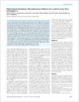 Public health decisions the laboratorys role in the Lorain County Ohio investigation