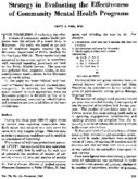 Strategy in evaluating the effectiveness of community mental health programs