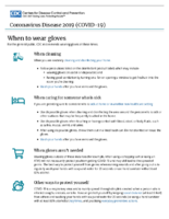 When to Wear Gloves May 9 2020