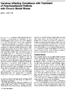 Variables affecting compliance with treatment of posthospitalized patients with chronic mental illness