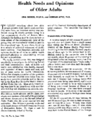 Health needs and opinions of older adults
