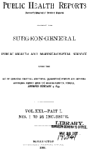 Public Health Reports  v XXI part I nos 1 to 26 inclusive  cover