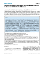 GenomeWide MetaAnalysis of Systolic Blood Pressure in Children with Sickle Cell Disease