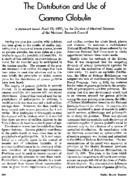 The distribution and use of gamma globulin