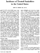 Incidence Of Treated Snakebites In The US