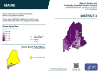 ME Congressional District 02 Stroke and Federally Qualified Health Centers Map 119th Congress