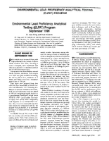 Environmental Lead Proficiency Analytical Testing ELPAT Program September 1999
