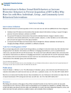Interventions to Reduce Sexual Risk Behaviors or Increase Protective Behaviors to Prevent Acquisition of HIV in Men Who Have Sex with Men Individual Group and CommunityLevel Behavioral Interventions