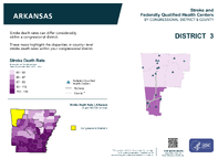 AR Congressional District 03 Stroke and Federally Qualified Health Centers Map 118th Congress