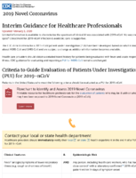 2019 novel coronavirus interim guidance for healthcare professionals