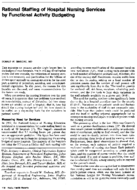 Rational Staffing Of Hospital Nursing Services By Functional Activity Budgeting