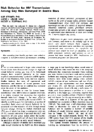 Risk behavior for HIV transmission among gay men surveyed in Seattle bars