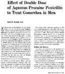 Effect of double dose of aqueous procaine penicillin to treat gonorrhea in men