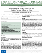 Substance Use Sleep Duration and Health Among Adults in Ohio