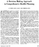 A Decision Making Approach To Comprehensive Health Planning