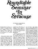 Roundtable seminar in Syracuse