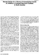 Sample design for a survey of immunization levels of children in licensed daycare facilities in North Carolina
