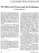 The behavioral sciences and the professions