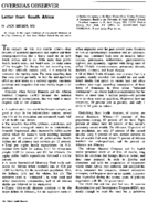 Letter from South Africa