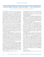 Trends in Breastfeeding Among Infants Enrolled in the Special Supplemental Nutrition Program for Women Infants and Children  New York 20022015