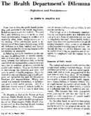 The health departments dilemma