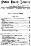 Public Health Reports  v XV no 50  table of contents