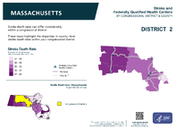 MA Congressional District 02 Stroke and Federally Qualified Health Centers Map 118th Congress