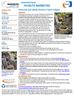 Construction Fatality Narrative Contractor and Laborer Buried in Trench Collapse