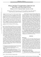 Filing a Workers Compensation Claim for Low Back Pain and Associated Factors Analysis of 2015 National Health Interview Survey