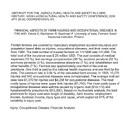 Financial aspects of farm injuries and occupational diseases in Finland