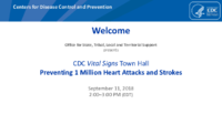 Preventing 1 million heart attacks and strokes CDC Vital signs September 2018
