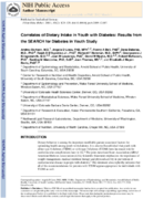 Correlates of Dietary Intake in Youth with Diabetes Results from the SEARCH for Diabetes in Youth Study