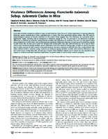 Virulence Differences Among Francisella tularensis Subsp tularensis Clades in Mice