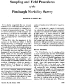 Sampling and field procedures of the pittsburgh morbidity survey
