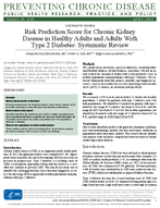 Risk Prediction Score for Chronic Kidney Disease in Healthy Adults and Adults With Type 2 Diabetes Systematic Review