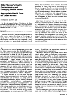 Appropriate health care for older women