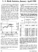 U S birth statistics JanuaryApril 1953