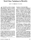 Social class variations in mortality