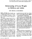 Relationship of excess weight in children and adults