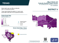 TX Congressional District 04 Stroke and Federally Qualified Health Centers Map 119th Congress