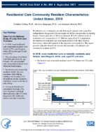 Residential care community resident characteristics United States 2018