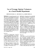 Use of teenage student volunteers in a local health department
