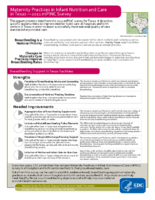 Maternity Practices in Infant Nutrition and Care in Texas  2011 mPINC Survey