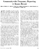 Communitywide pregnancy reporting in Kauai Hawaii